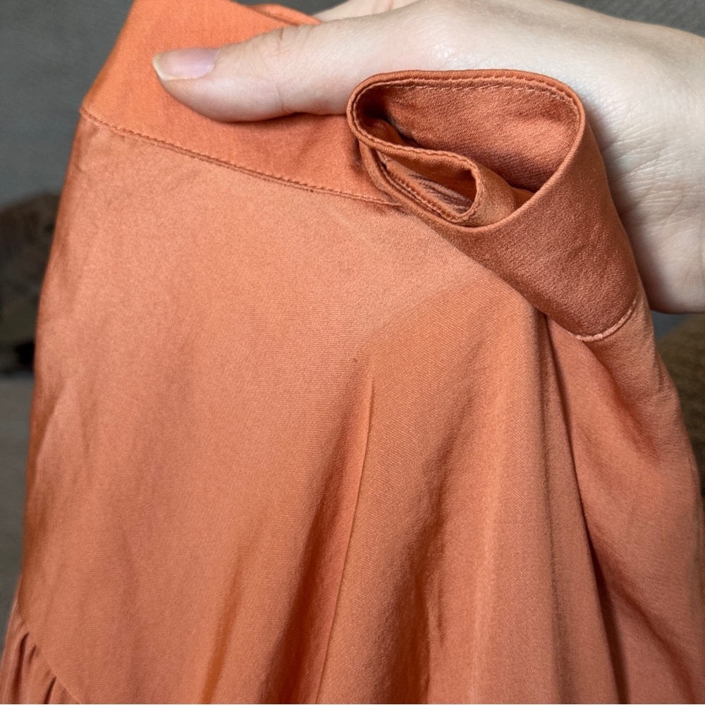 Free People Orange Long-Sleeve Ruched Waist Top - Picture 10 of 10